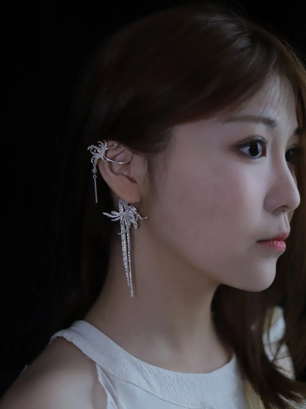 Osmanthus Chrysanthemum Sterling Silver Ear Cuff | US1022AM