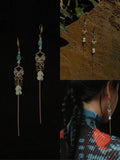 Wind-Lifted Lotus Beaded Ear Cuffs | GL39JE - Lumivault