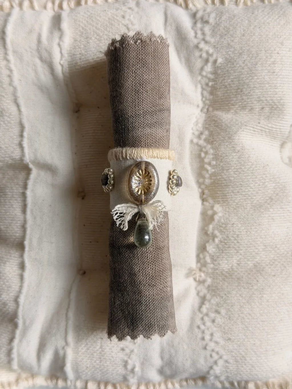 Vintage French Lace Textile Ring No. 3 | GL20JF - Lumivault