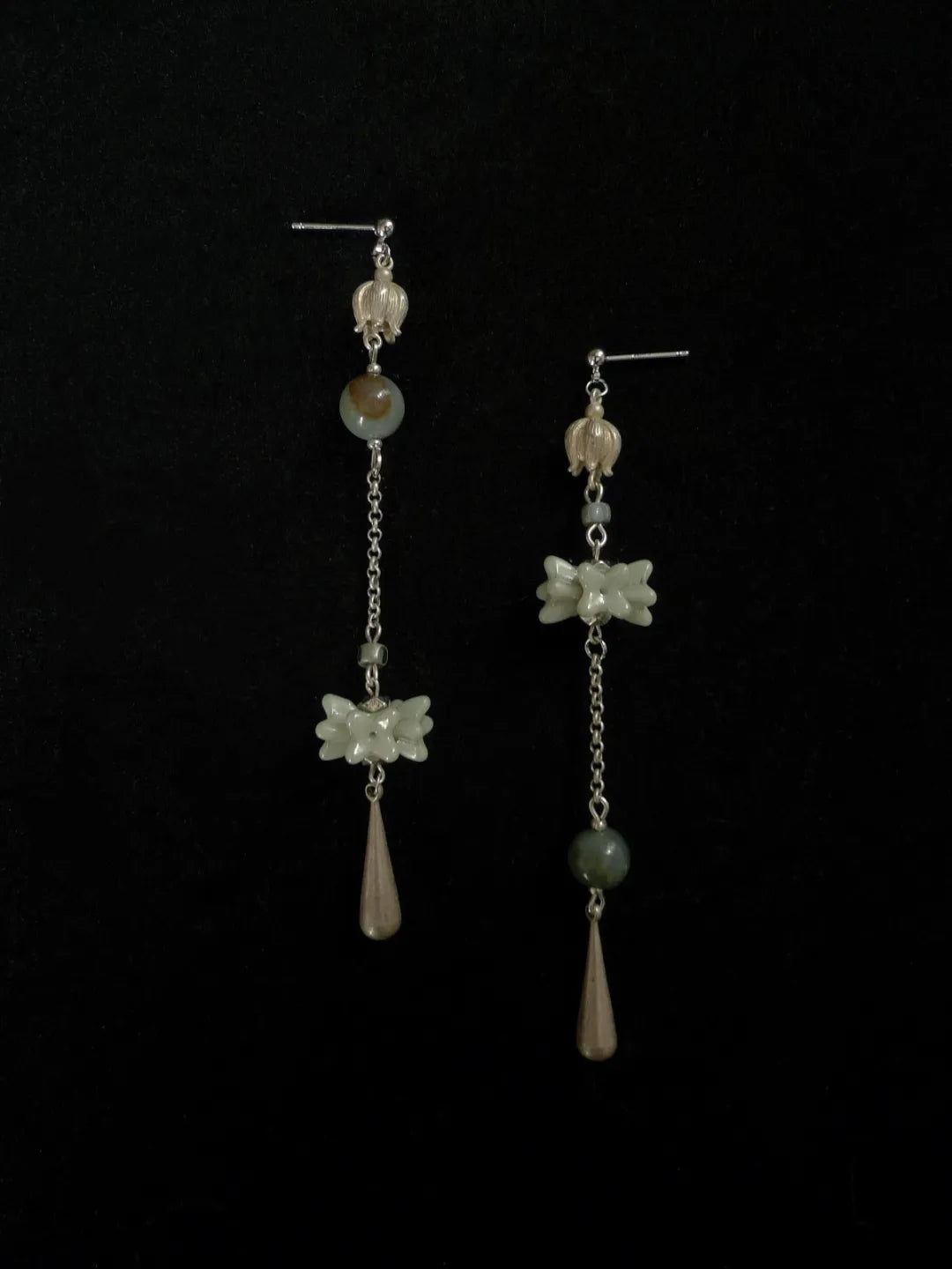 Silver Dew Spring Branch Tassel Earrings | GL32DB - Lumivault