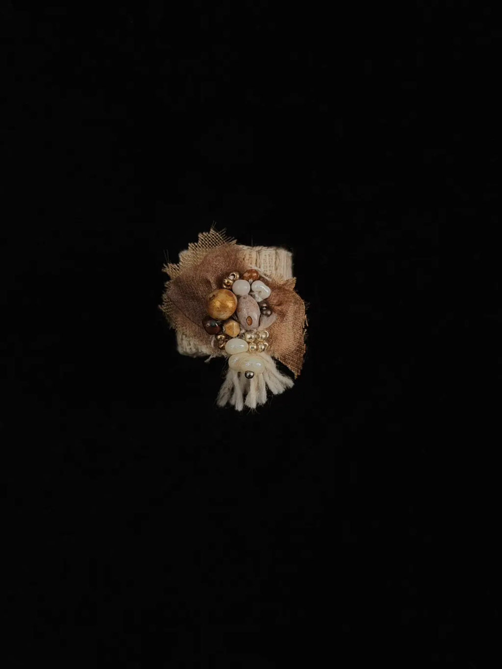 Vintage Embroidered Textile Ring | GL48HQ - Lumivault