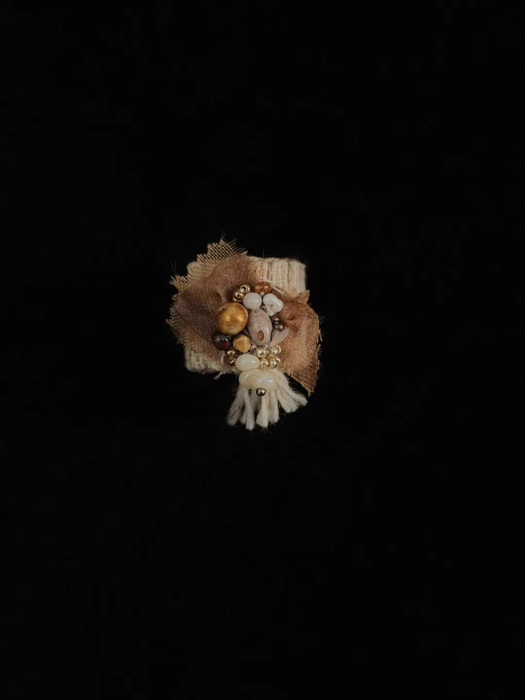 Vintage Embroidered Textile Ring | GL48HQ - Lumivault
