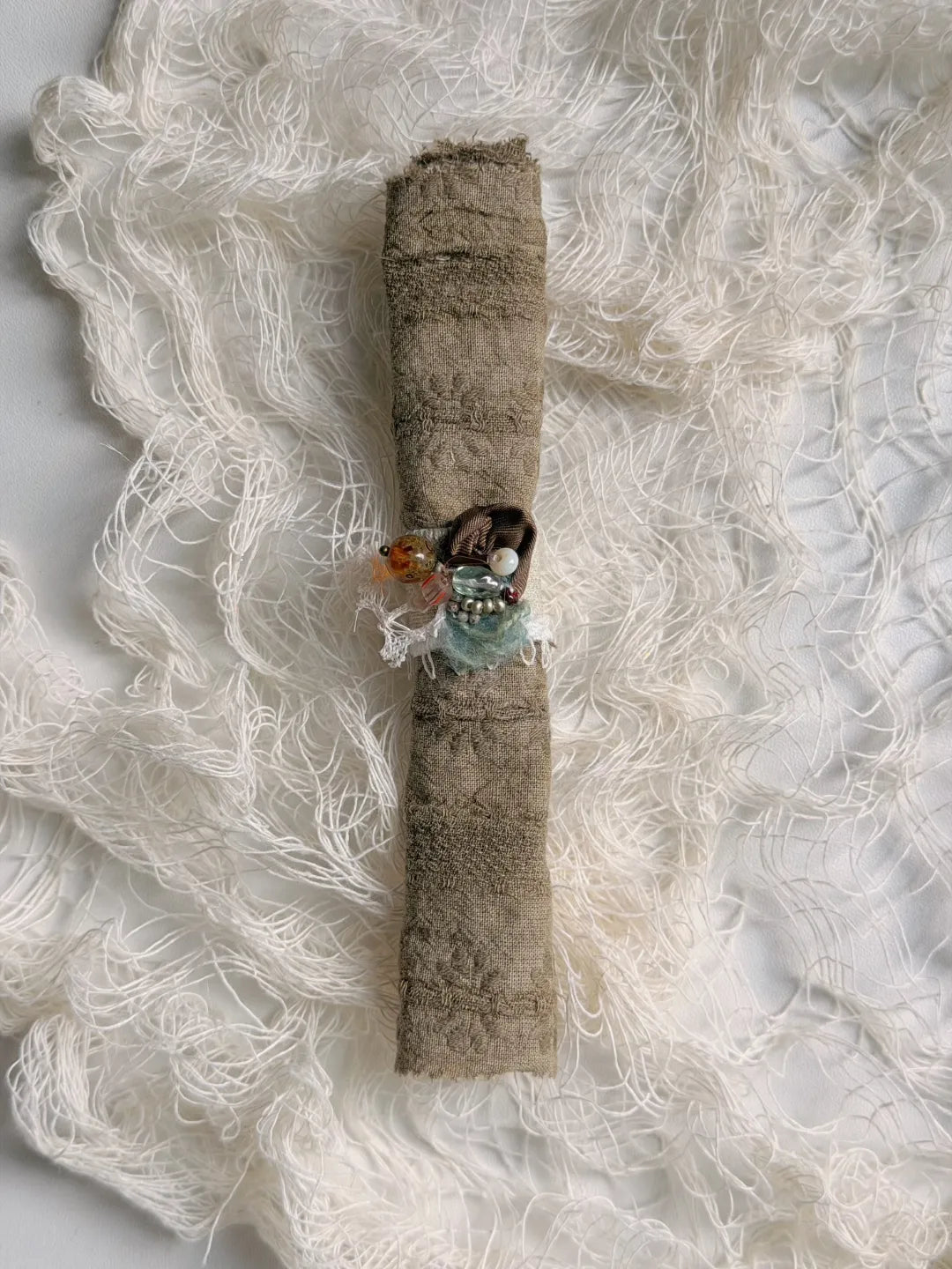 Vintage French Lace Textile Ring No. 4 | GL33FV - Lumivault