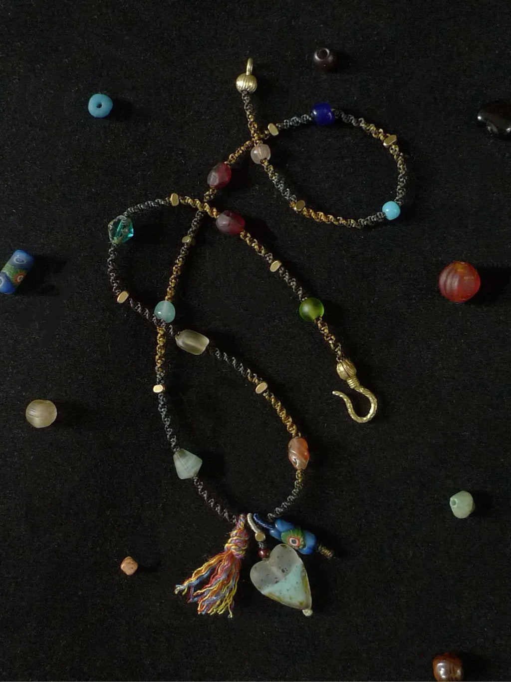 Fallen Star Ancient Bead Glass Necklace | GL44FP - Lumivault