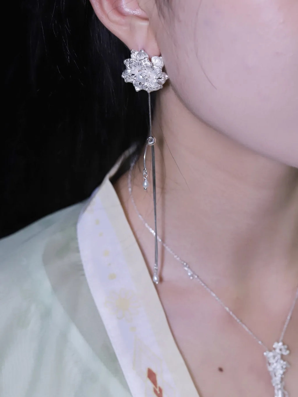 Prosperity Flower Sterling Silver Earrings | US1015EN