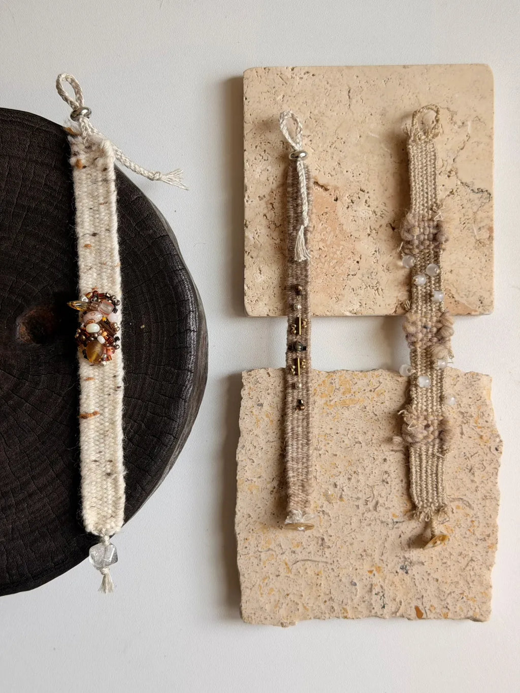 Adjustable White Crystal Woven Fiber Bracelet | GL40IL - Lumivault