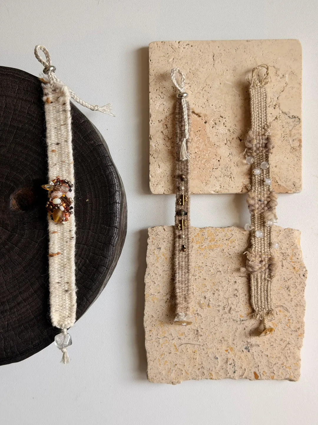 Adjustable White Crystal Woven Fiber Bracelet | GL40IL - Lumivault