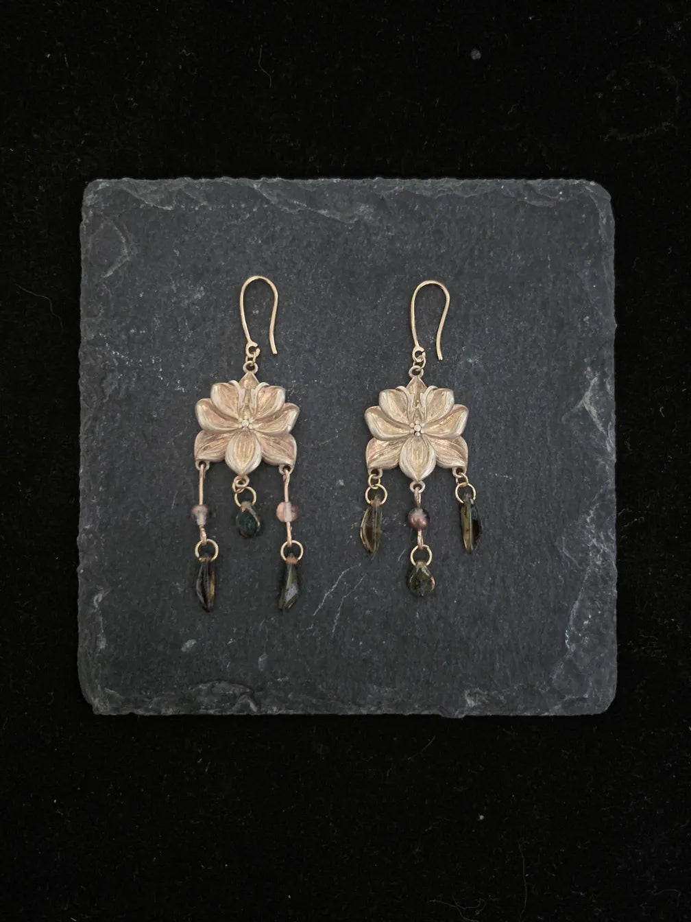 Female Flower Silver-Plated Copper Earrings | GL24JD - Lumivault
