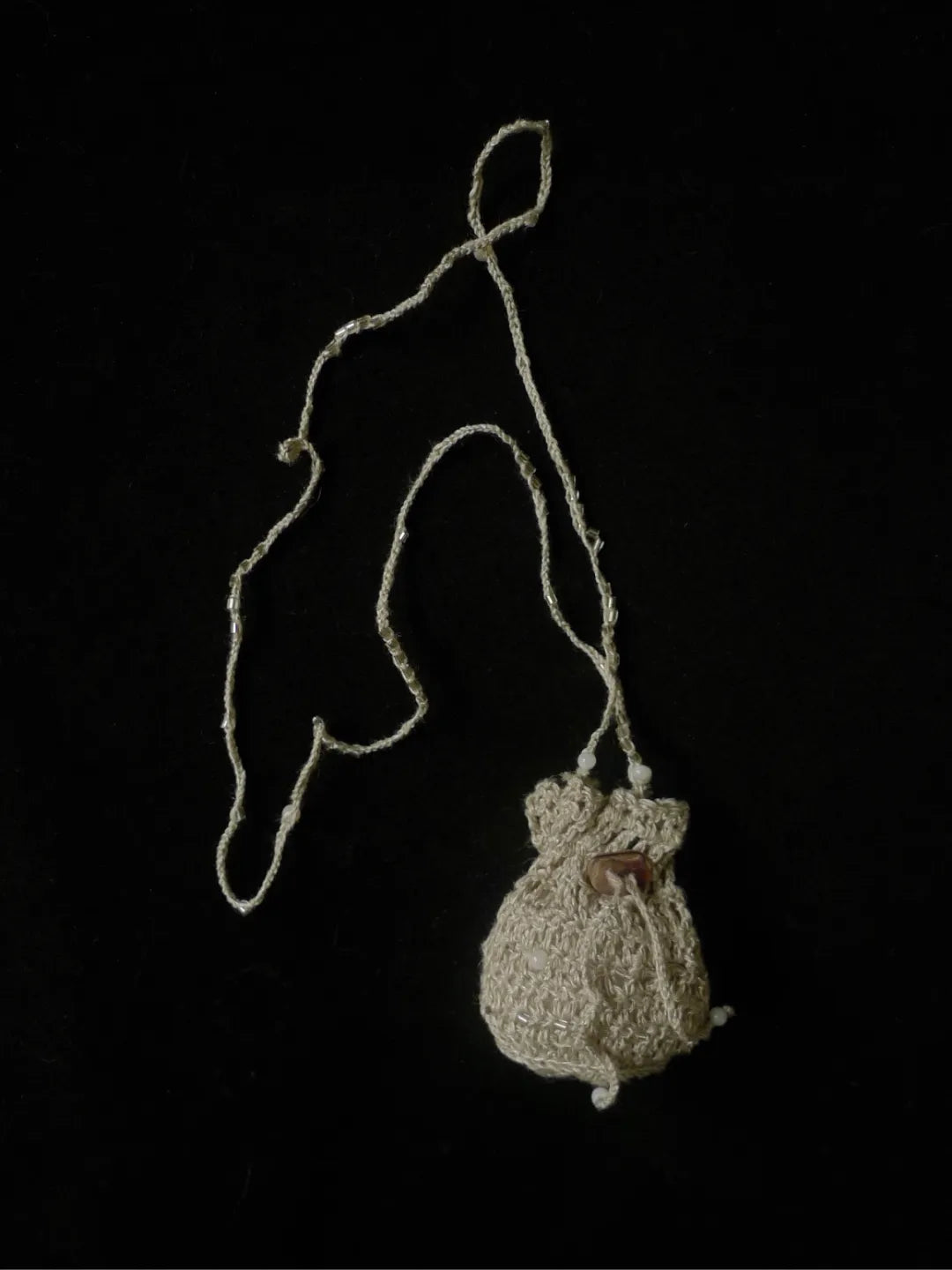Su Nang Hemp Beaded Pouch Necklace | GL14DT - Lumivault