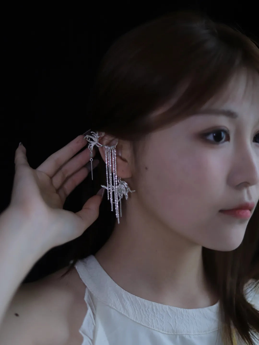 Osmanthus Chrysanthemum Sterling Silver Ear Cuff | US1022AM