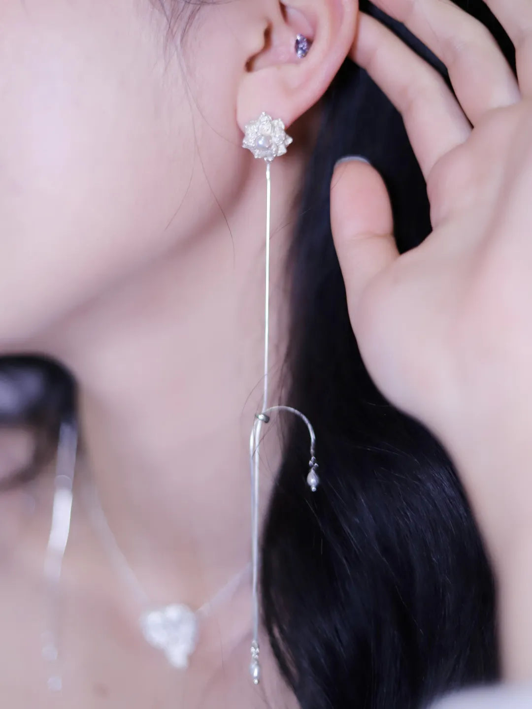 Prosperity Flower Sterling Silver Earrings | US1015EN