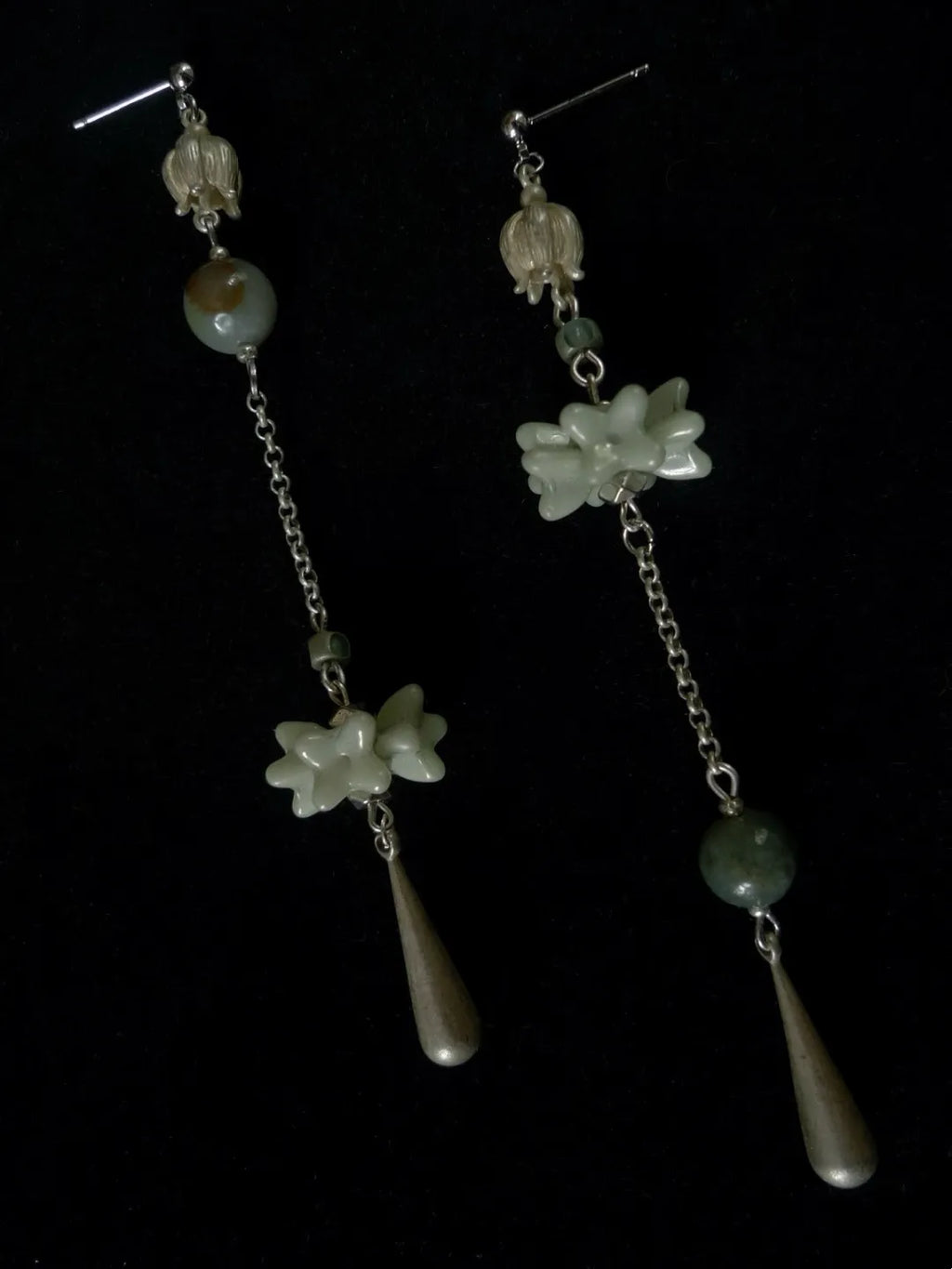 Silver Dew Spring Branch Tassel Earrings | GL32DB - Lumivault