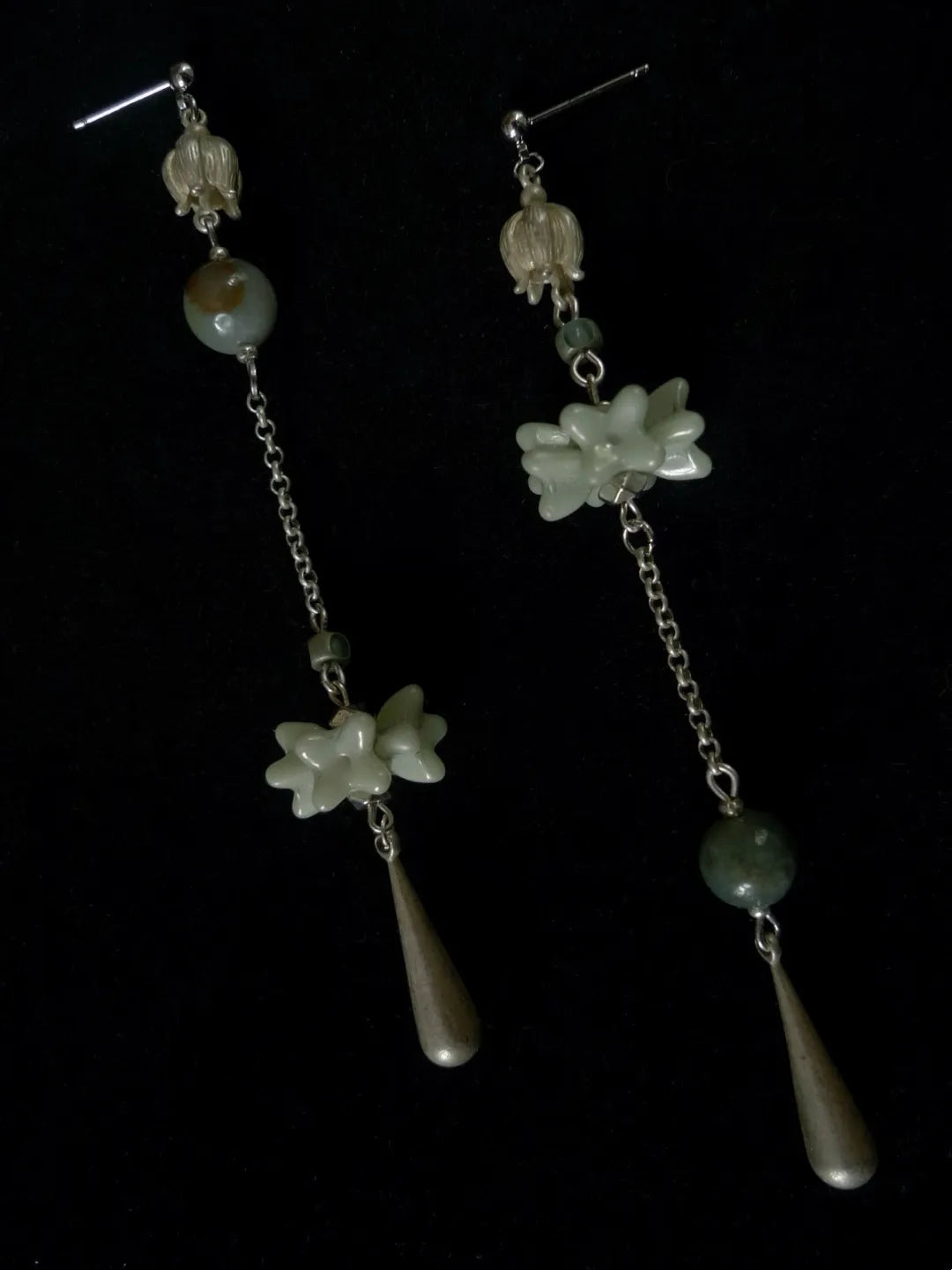 Silver Dew Spring Branch Tassel Earrings | GL32DB - Lumivault