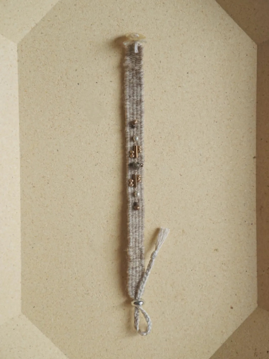 Adjustable White Crystal Woven Fiber Bracelet | GL40IL - Lumivault