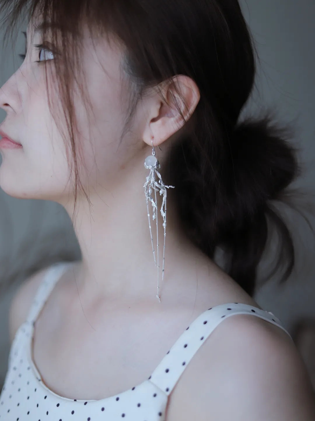Water Jellyfish Sterling Silver Ear Cuffs | US1019DS