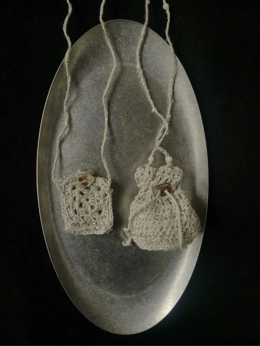 Su Nang Hemp Beaded Pouch Necklace | GL14DT - Lumivault
