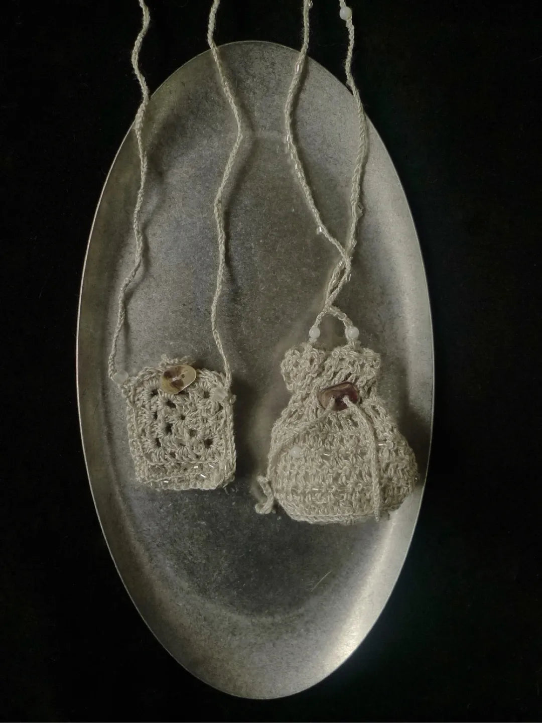 Su Nang Hemp Beaded Pouch Necklace | GL14DT - Lumivault