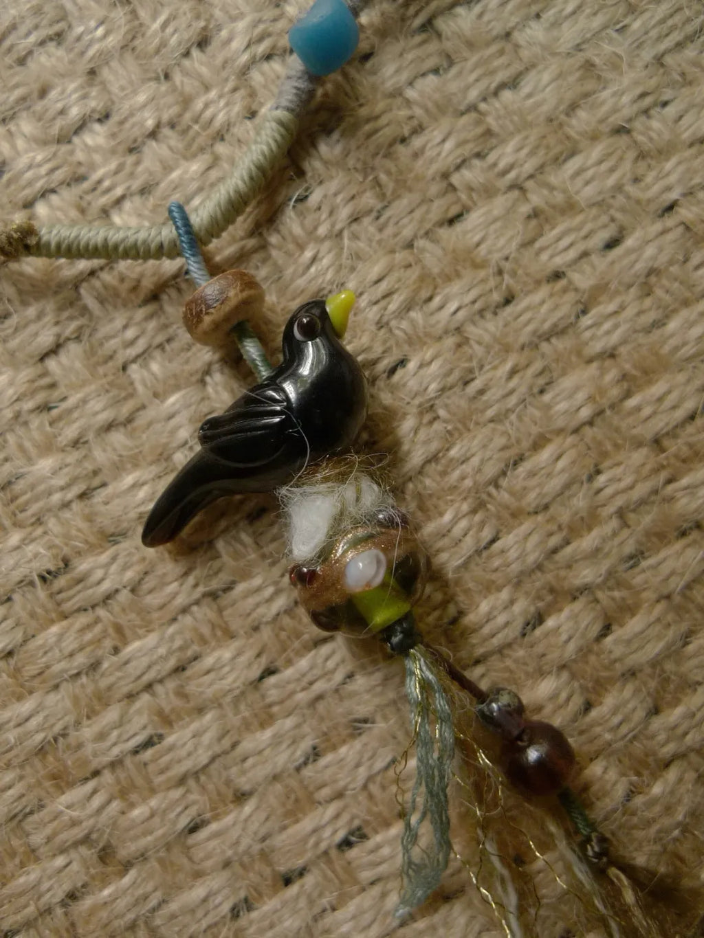 Bird in Vine African Glass Necklace | GL38DQ - Lumivault