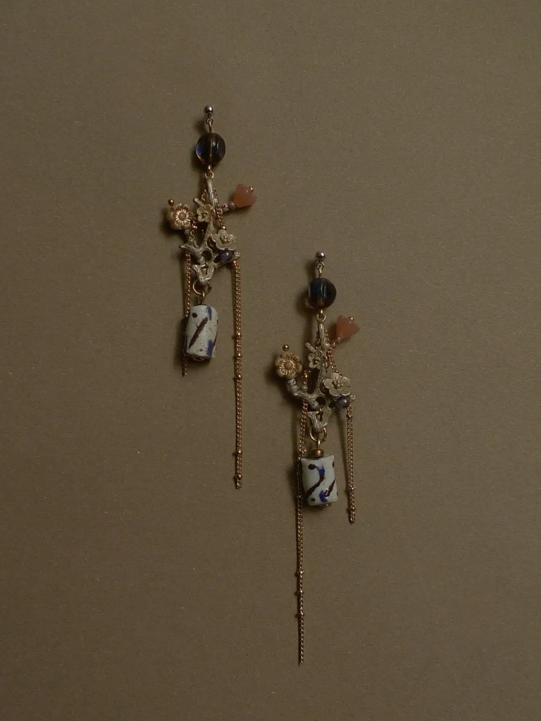 Beaded African Glass Tassel Earrings | GL18FB - Lumivault