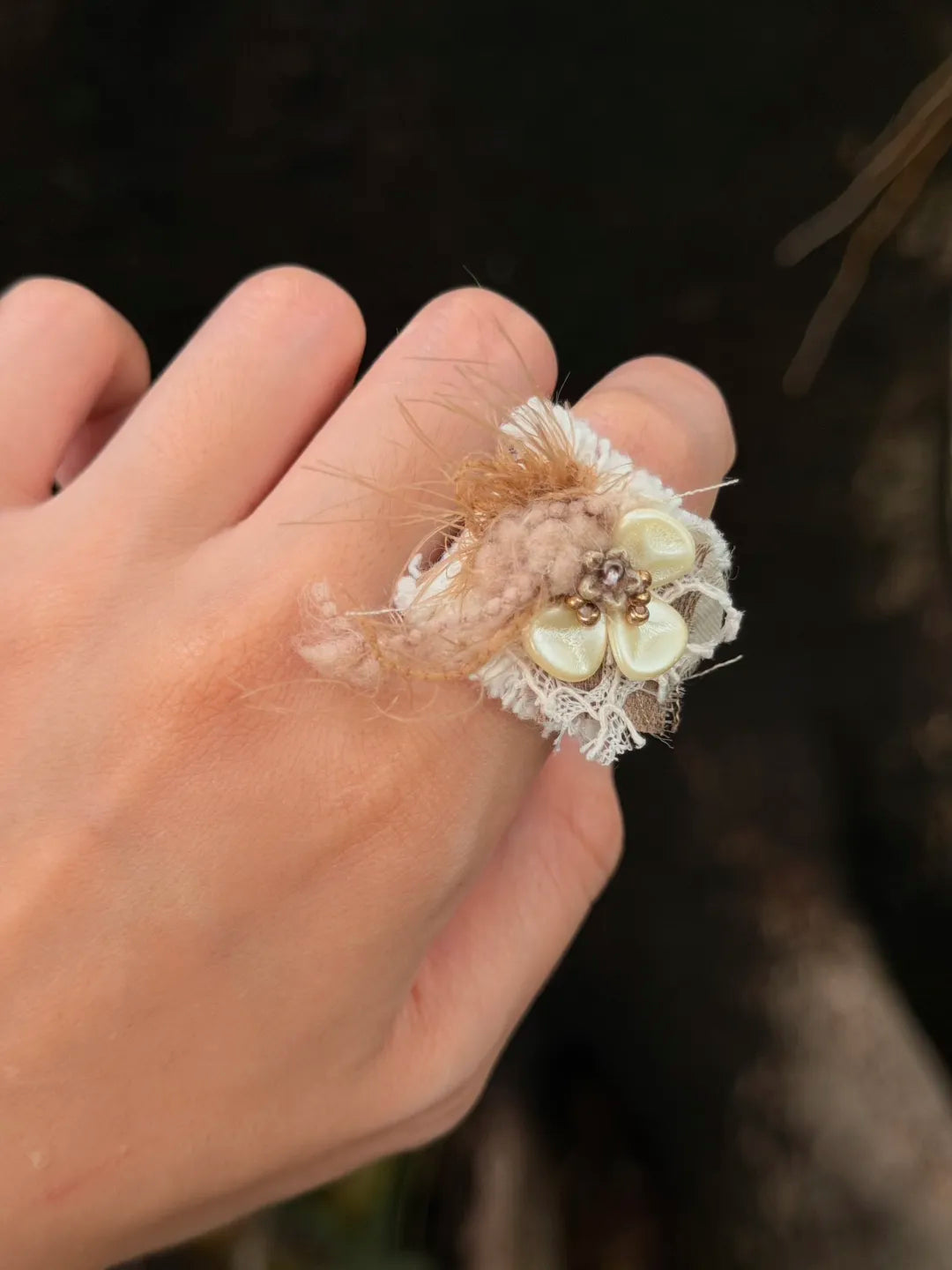 Vintage Embroidered Textile Ring No. 2 | GL16EK - Lumivault