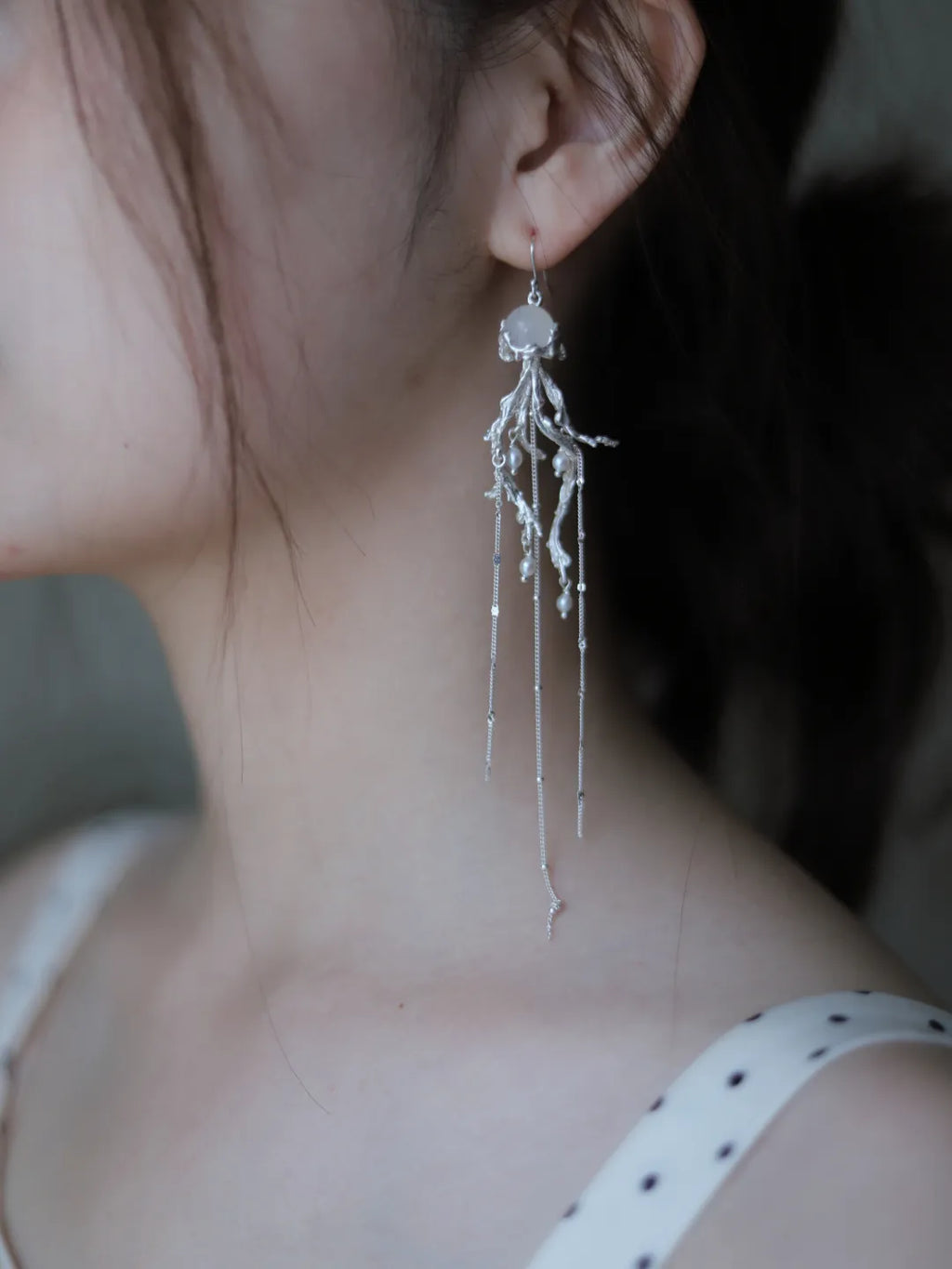 Water Jellyfish Sterling Silver Ear Cuffs | US1019DS