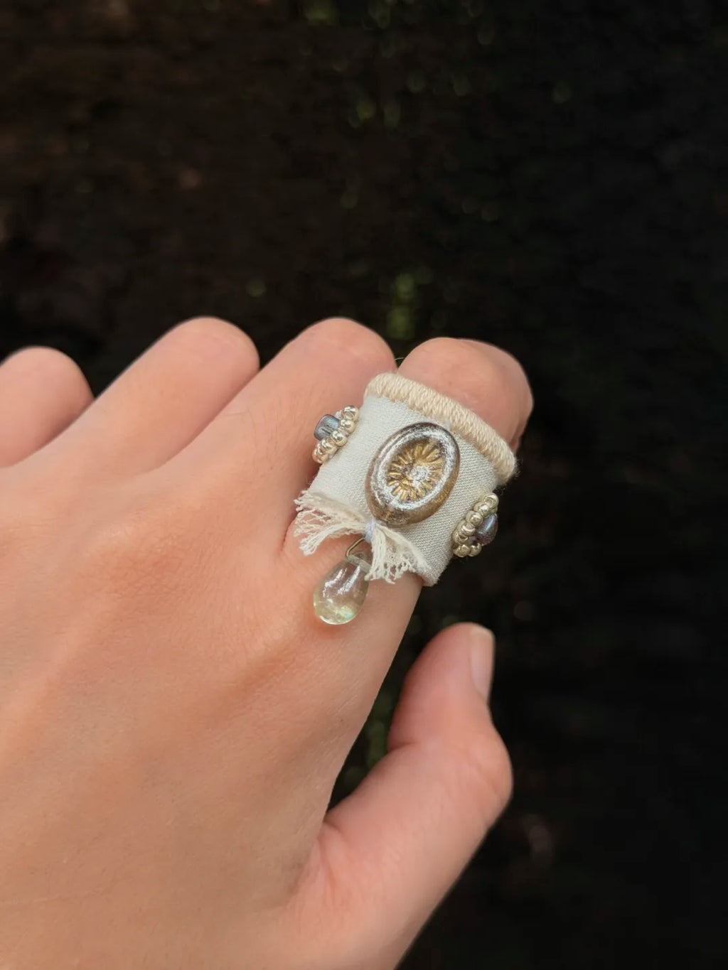 Vintage French Lace Textile Ring No. 3 | GL20JF - Lumivault