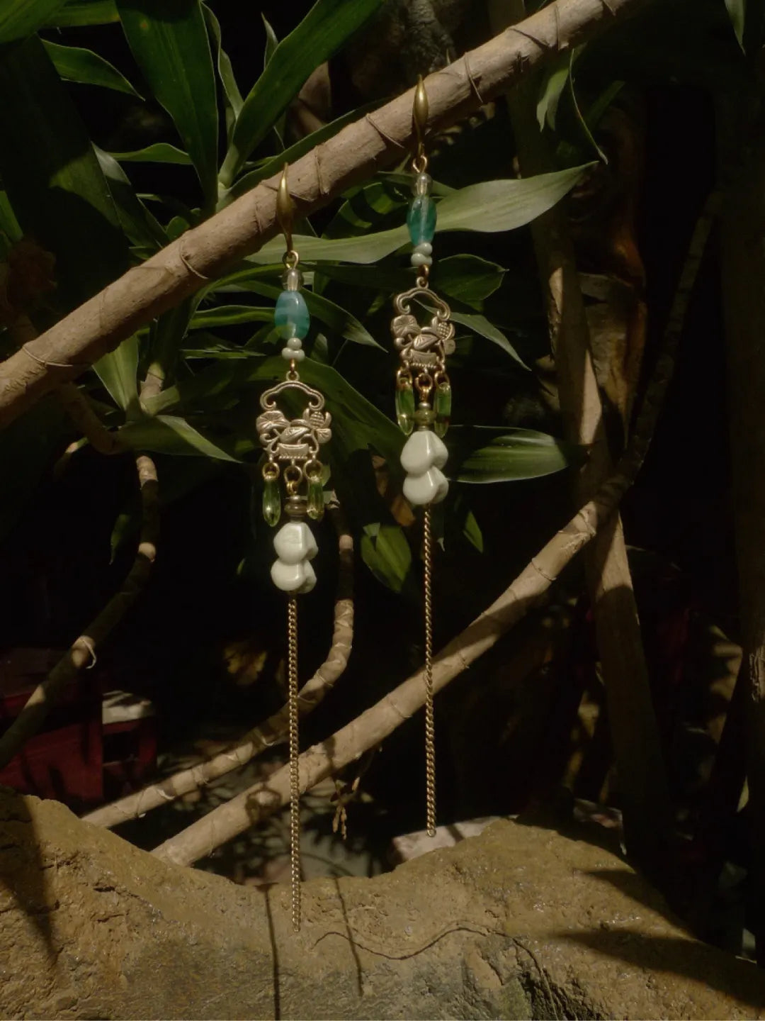 Wind-Lifted Lotus Beaded Ear Cuffs | GL39JE - Lumivault