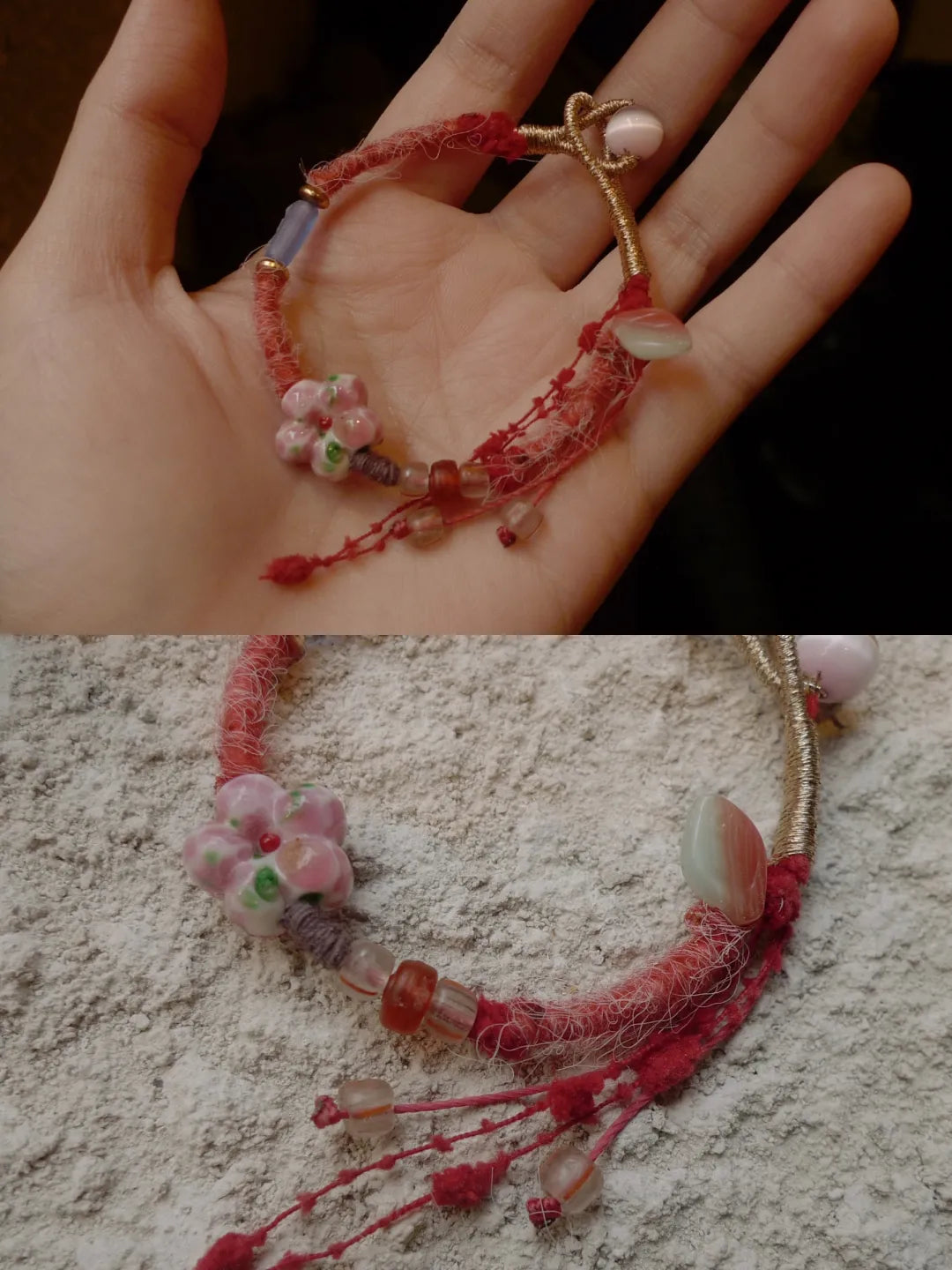 Plum Blossom Beaded Wrist Cord | GL21EI - Lumivault