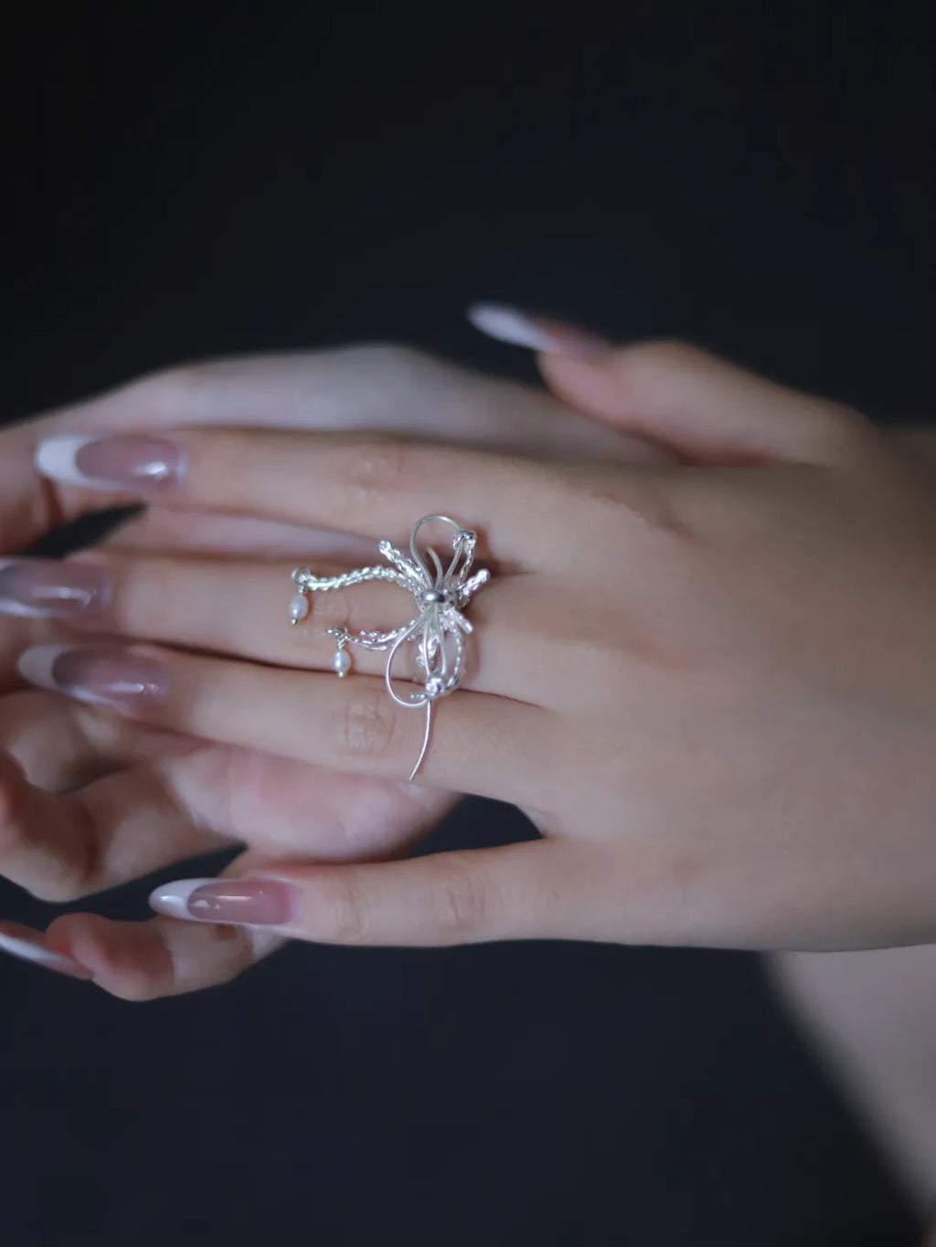Silk Bow Sterling Silver Ring | US1020JG