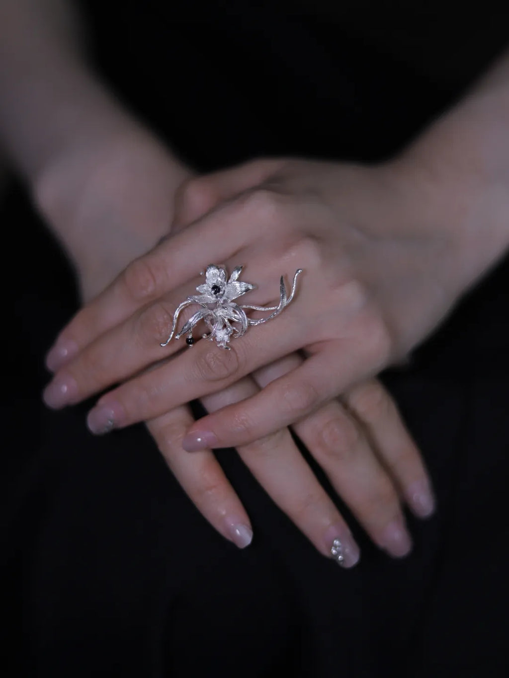 Orchid Branch Sterling Silver Ring | US1001DC