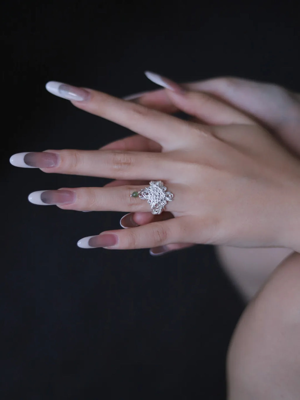 Woven Love Knot Sterling Silver Couple Rings | US1030CL
