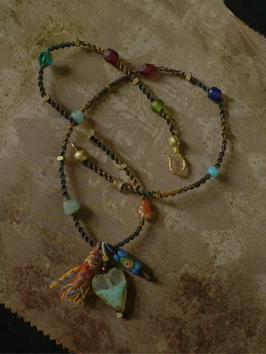 Fallen Star Ancient Bead Glass Necklace | GL44FP - Lumivault