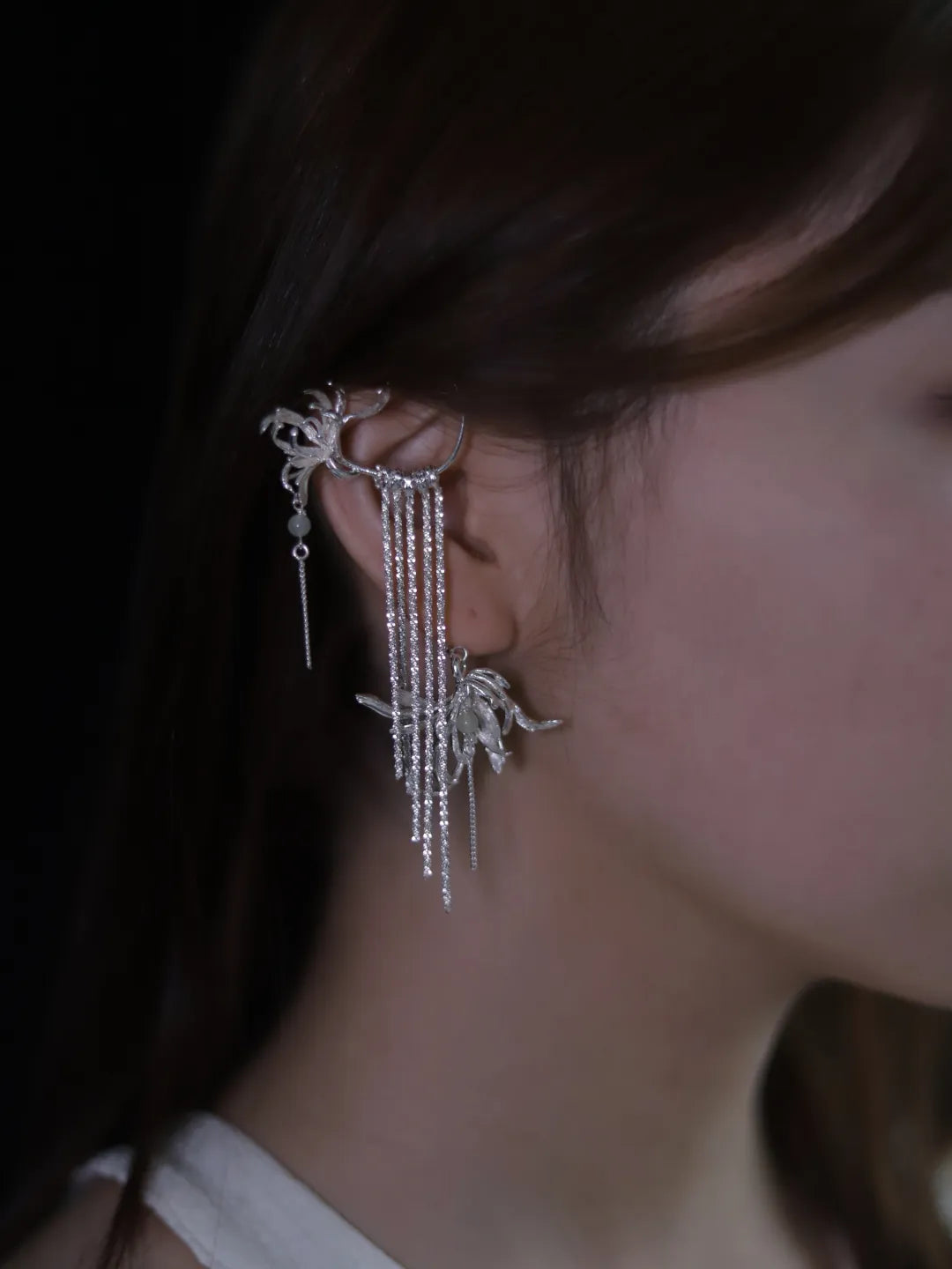 Osmanthus Chrysanthemum Sterling Silver Ear Cuff | US1022AM