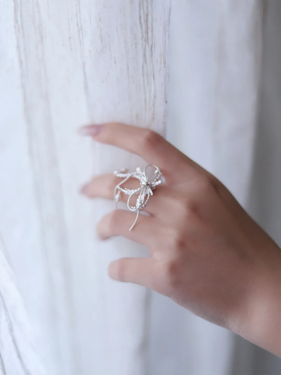 Silk Bow Sterling Silver Ring | US1020JG