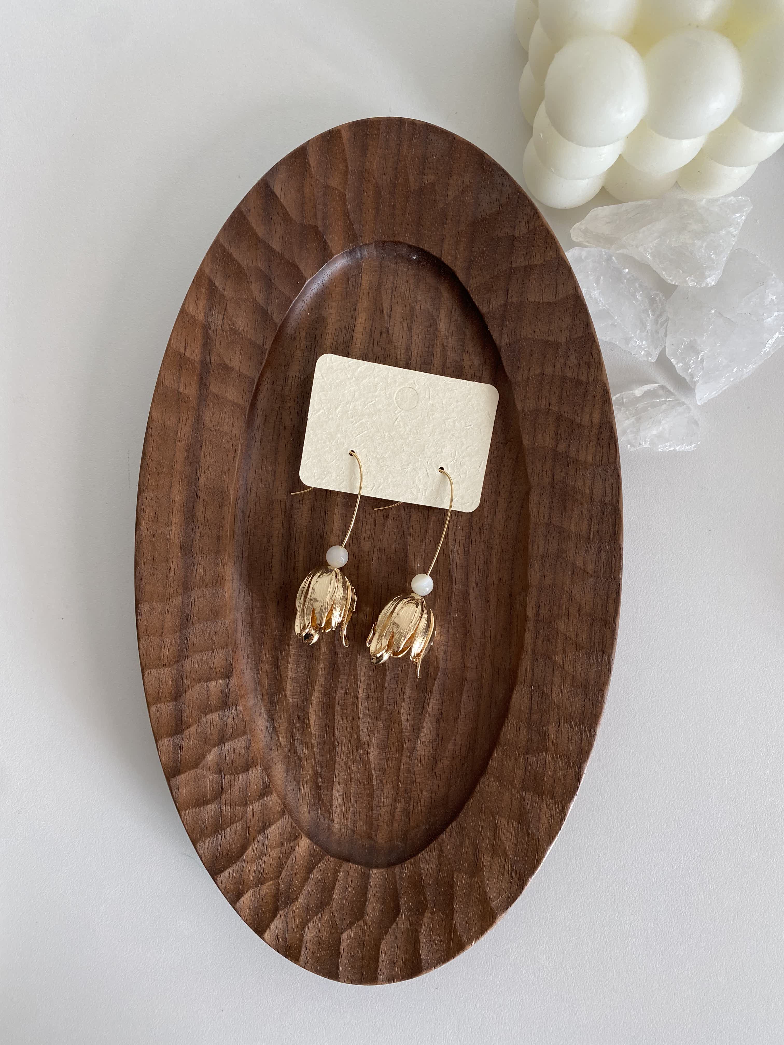 Elegant Gilded Tulip Earrings