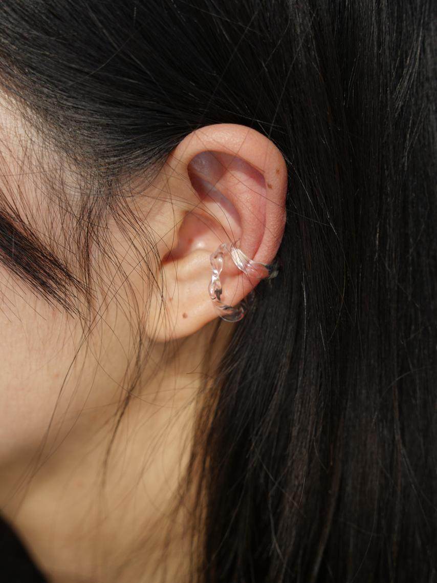 Twist & Circle Glass Ear Cuff Duo,Lumivault.