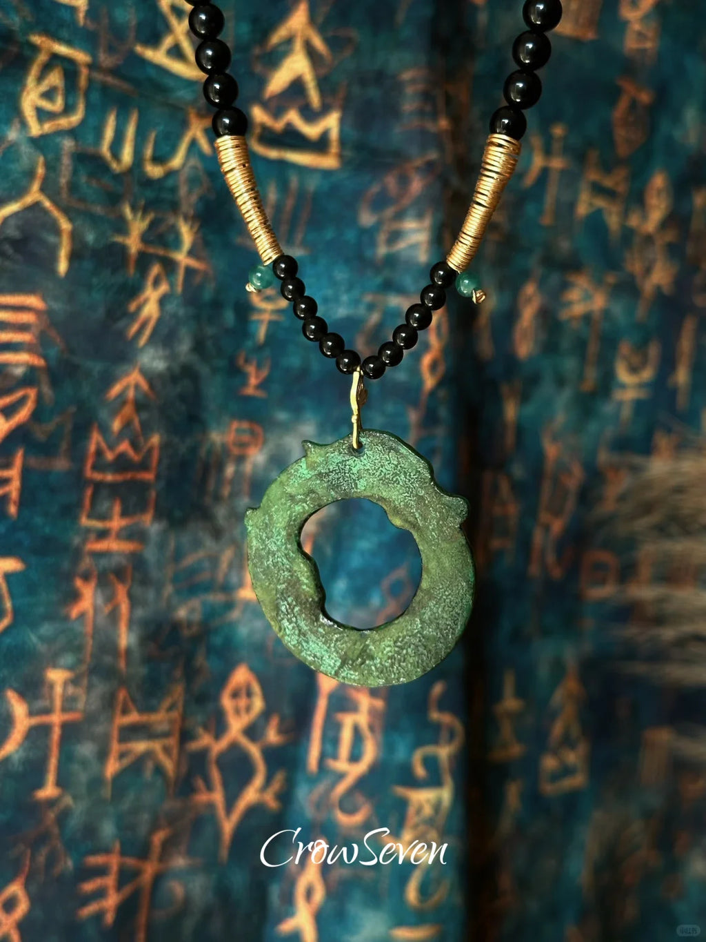 Gragon Lacquer Pendant Necklace,Lumivault.