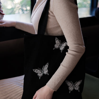 Elegant Butterfly Beaded Shoulder Bag - Lumivault