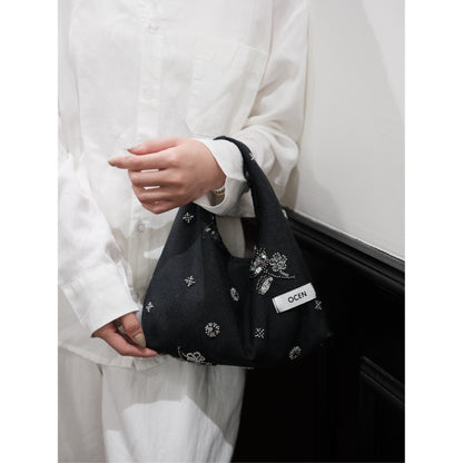 Ash Grey Beaded Hobo Clutch - Lumivault