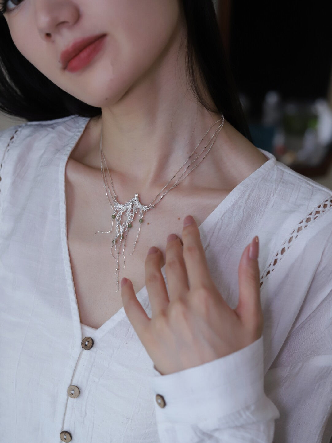 Phoenix Silver Necklace,Lumivault.