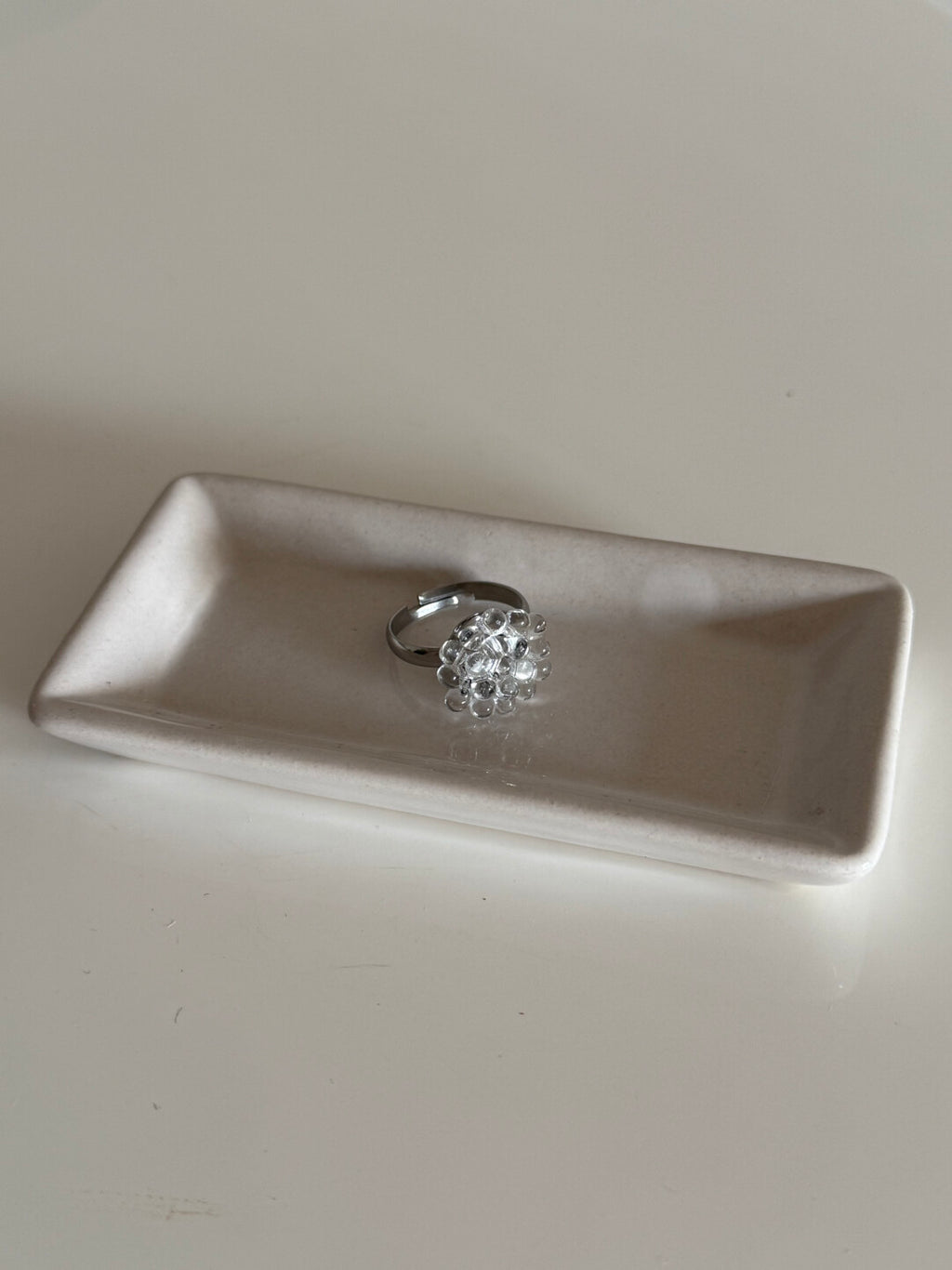 Gentle Dewdrop Beaded Open Ring,Lumivault.