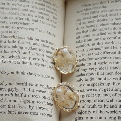 Vintage Petal Frame Resin Earrings