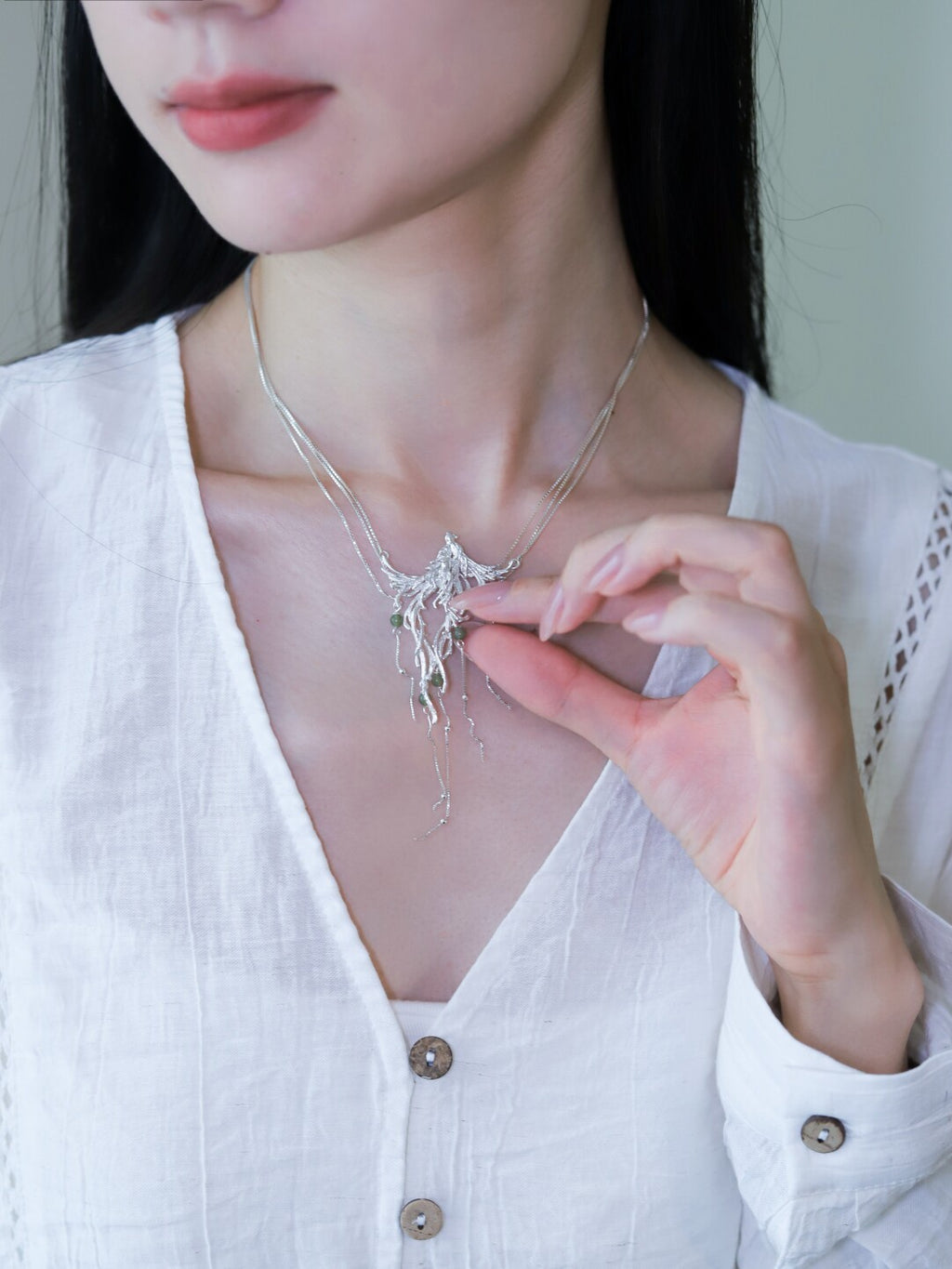 Phoenix Silver Necklace,Lumivault.
