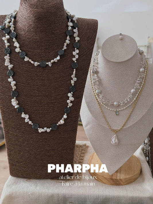 Pharpha Dried Rose Baroque Petal Pearl Necklace - Lumivault