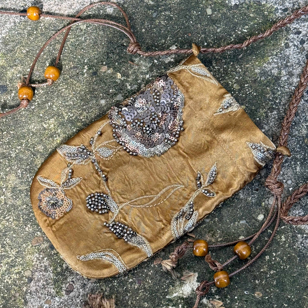 Artistic Embroidered Silk Crossbody Bag - Lumivault