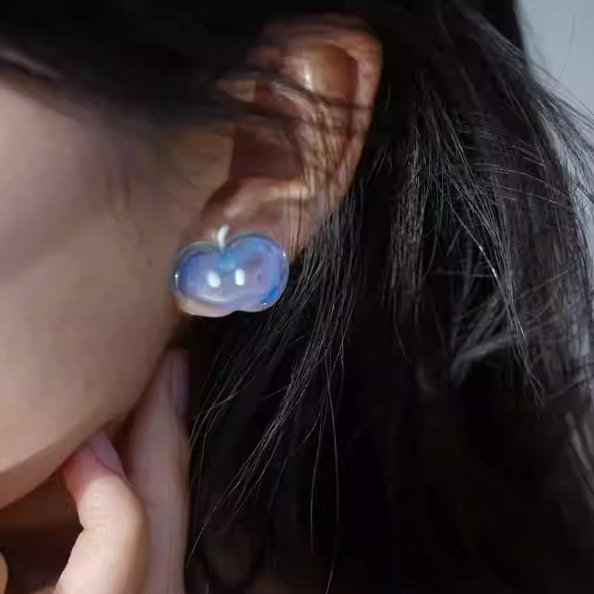 Ocean Apple Glass Earrings,Lumivault.