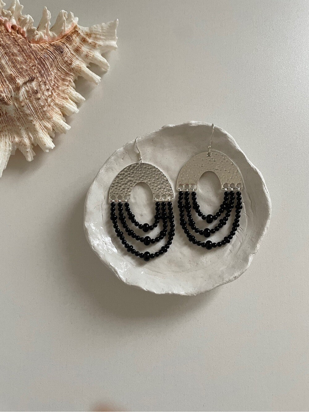 Original Black Onyx Exaggerated Earrings,Lumivault.
