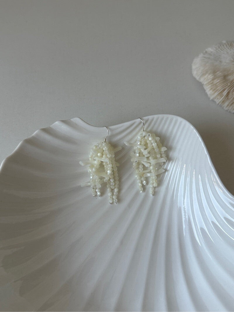 Pendulous Nacre Earrings,Lumivault.