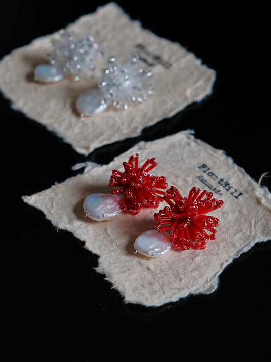 Fireworks Handmade Beaded Earrings