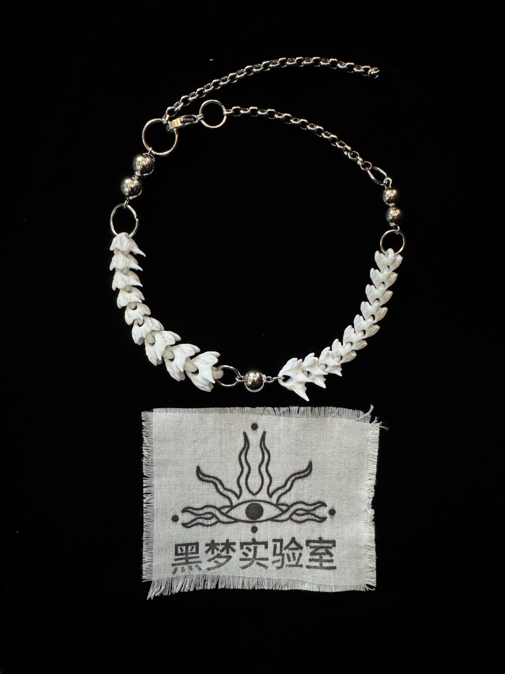 Collar of Vertebrae & Beads Choker,Lumivault.